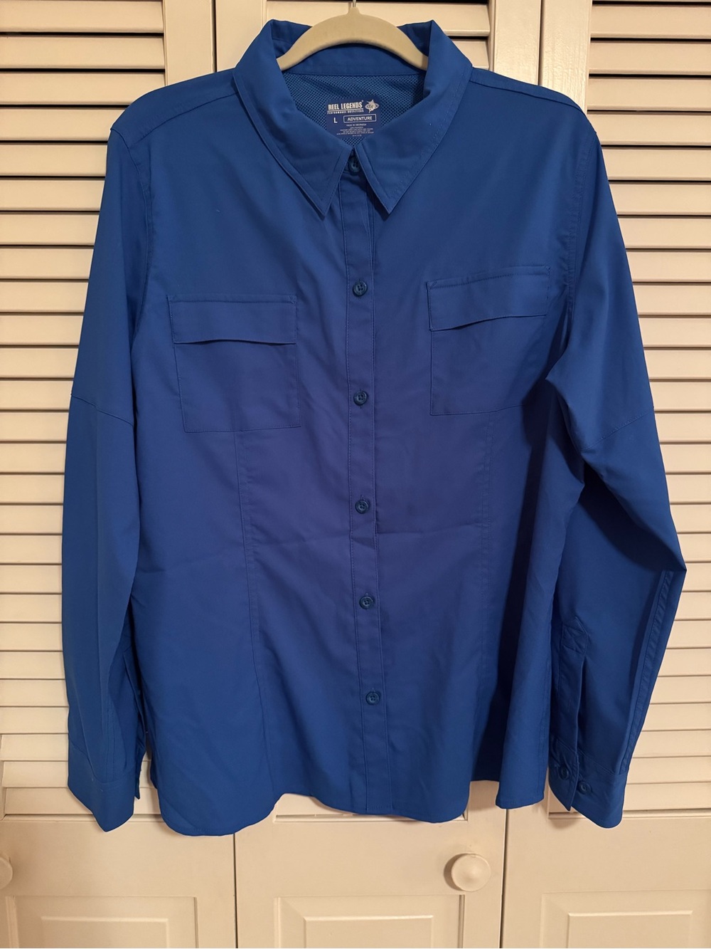 Reel Legends Royal Blue Button-Front Sun Shirt